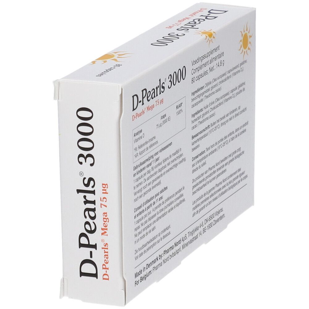 Pharma Nord D-Pearls 3000 | vitamine D | Immunité + Os & dents