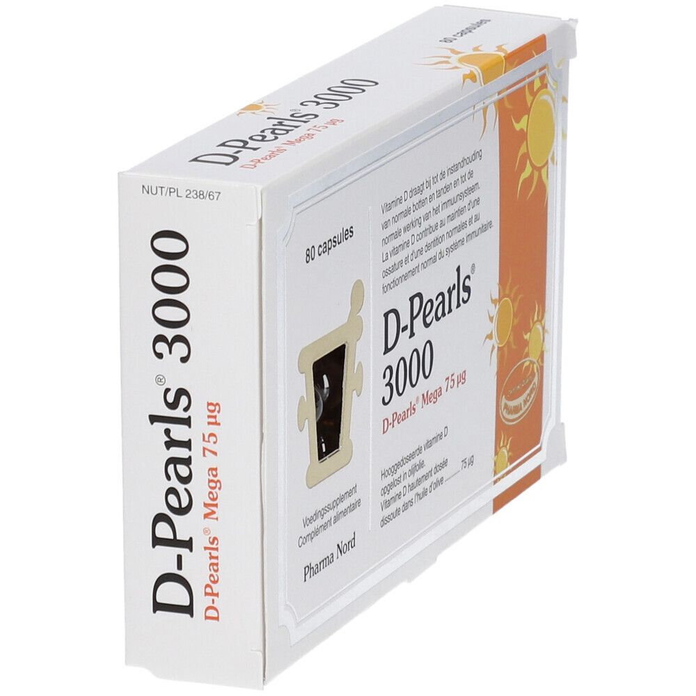 Pharma Nord D-Pearls 3000 | vitamine D | Immunité + Os & dents