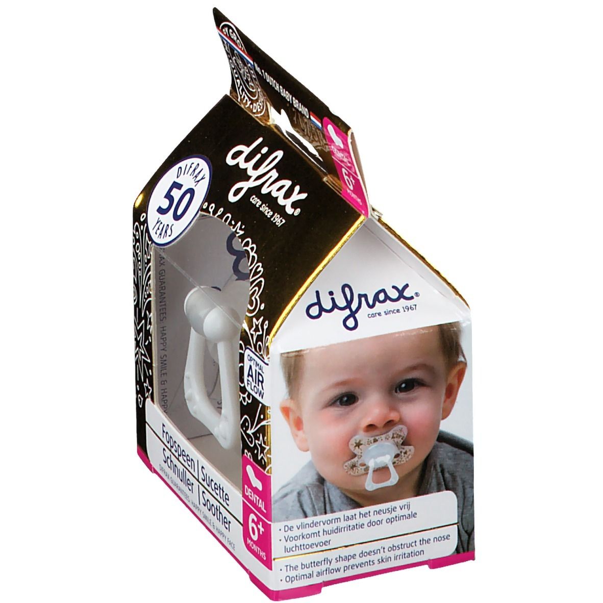 Difrax Fopspeen Dental Gold 6M+