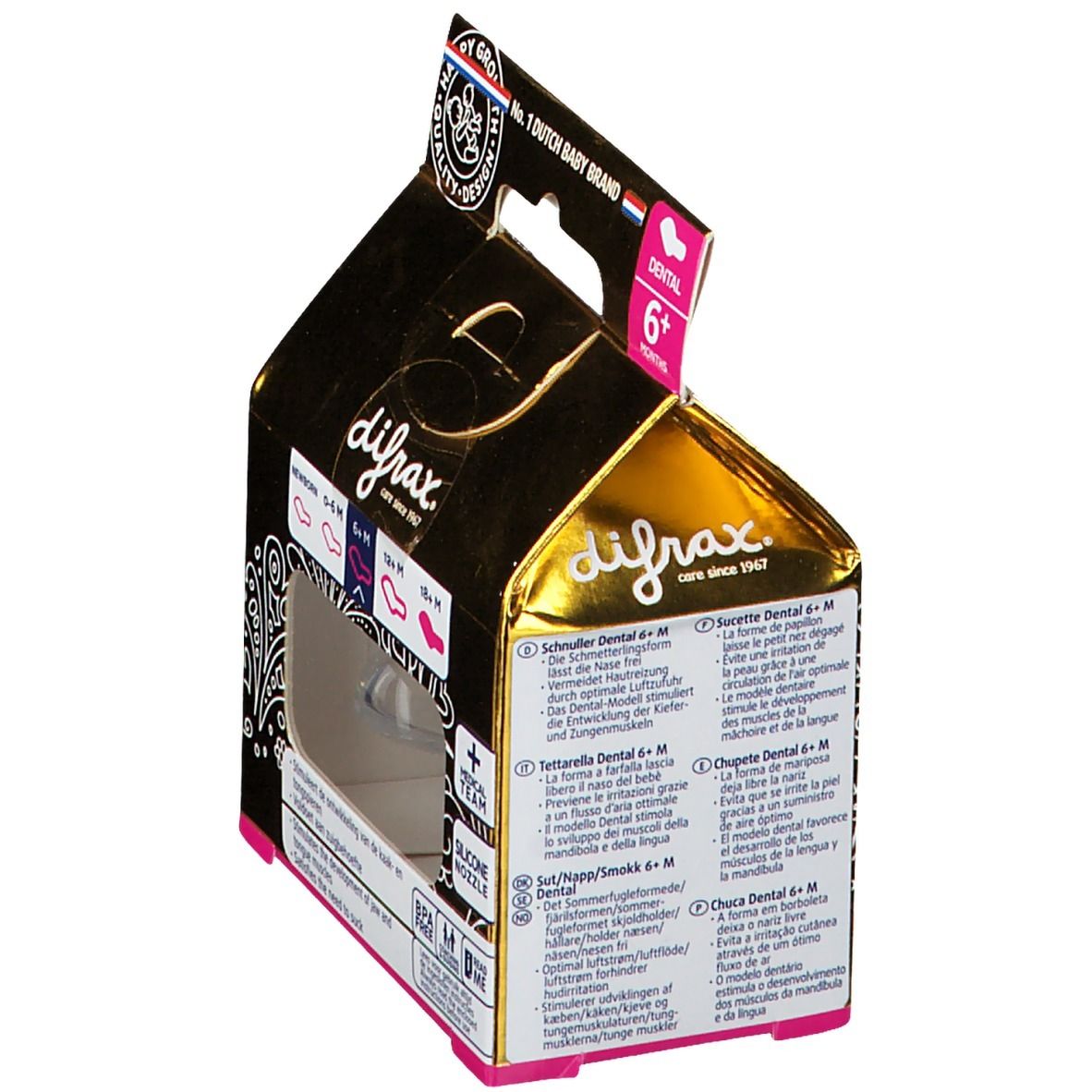 Difrax Fopspeen Dental Gold 6M+