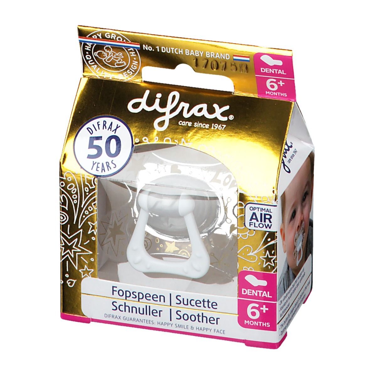 Difrax Fopspeen Dental Gold 6M+