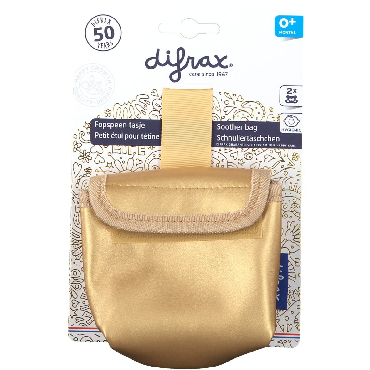 Difrax Fopspeen Tasje Gold