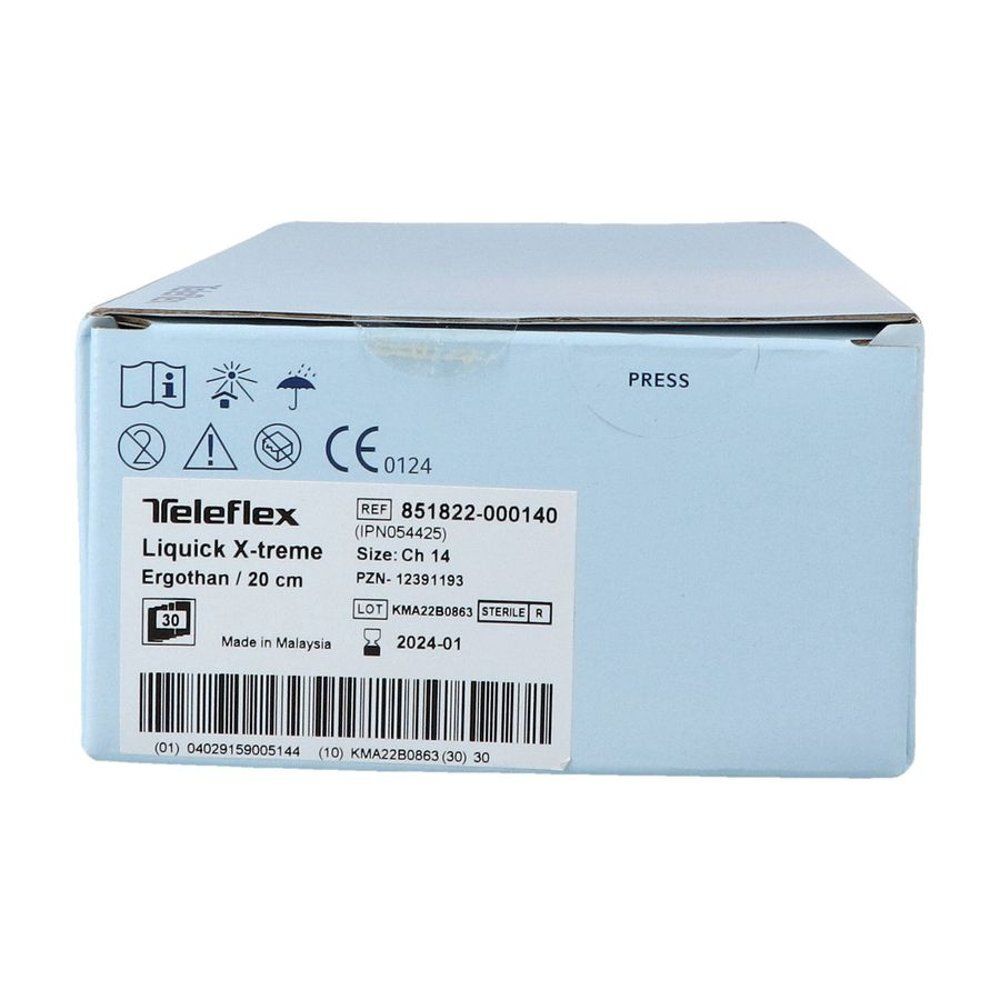 Teleflex Liquick X-treme Ergotan, 20 cm. CE 0124 gecertificeerd. Lotnummer en vervaldatum zichtbaar.