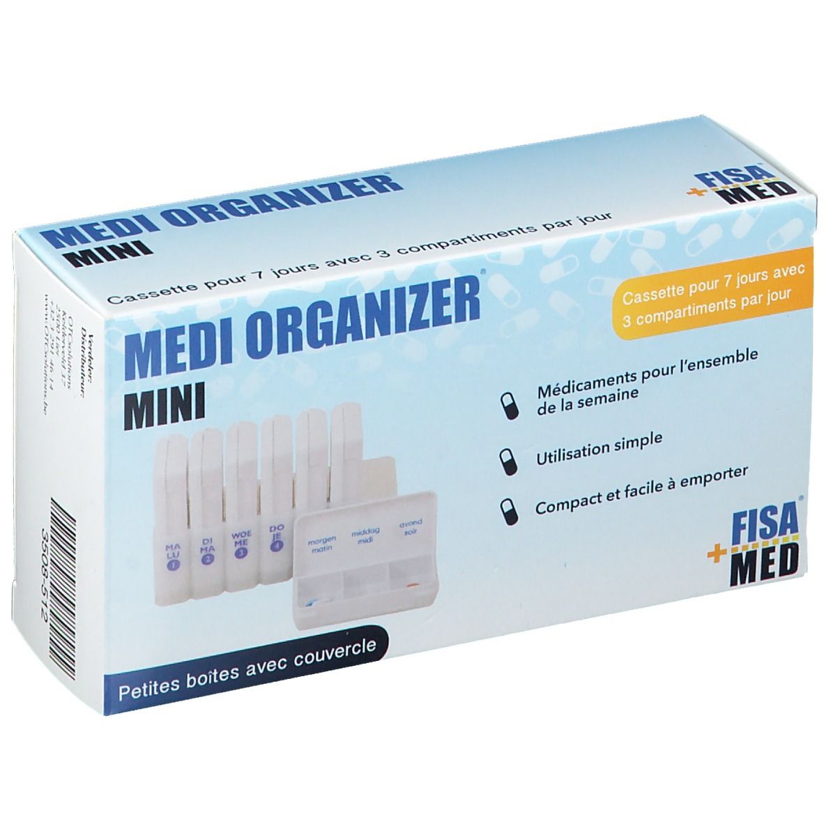 Fisamed Medi Organizer Mini Boîte Pilules