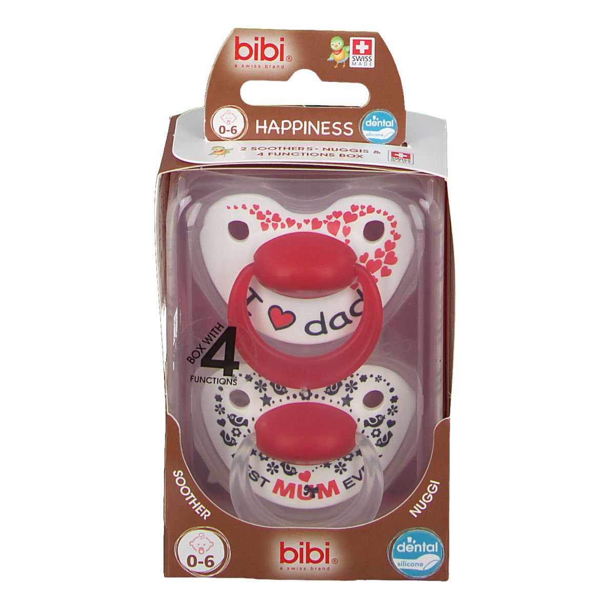 Bibi Sucette Happiness Duo Maman & Papa 0-6 Mois