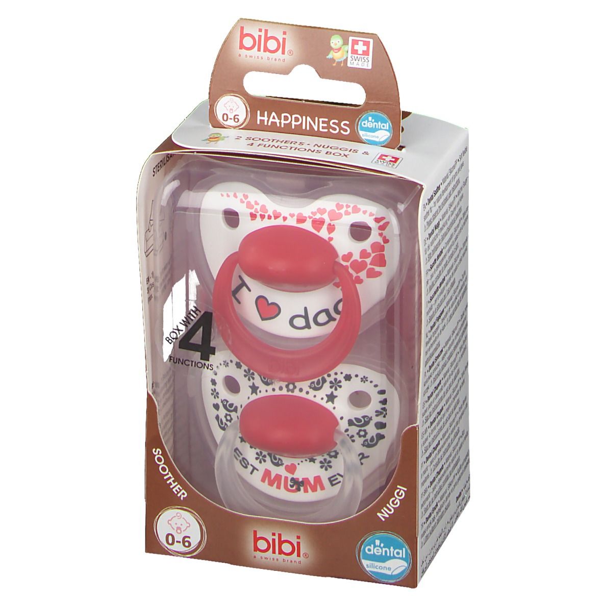 Bibi Sucette Happiness Duo Maman & Papa 0-6 Mois