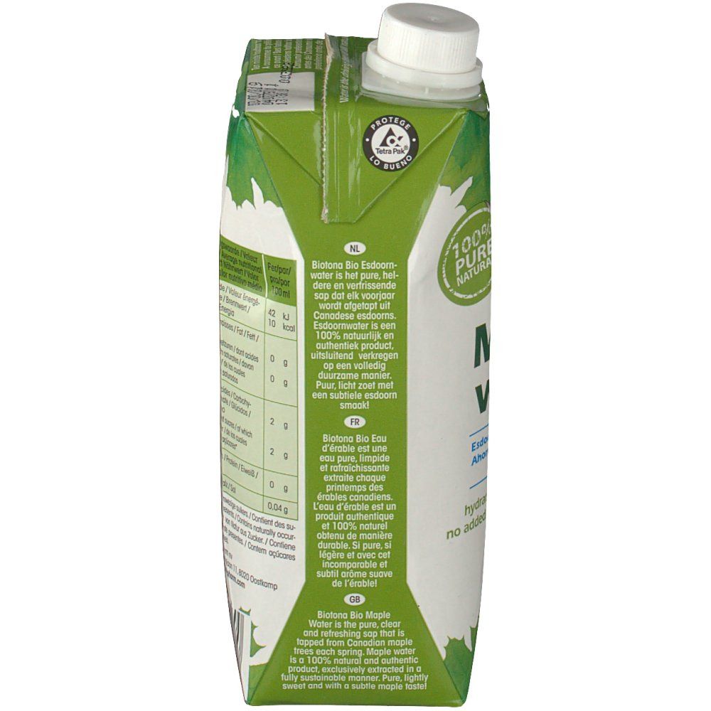 Emballage avec texte en allemand, français, italien et néerlandais. Contient une description du produit et des informations.