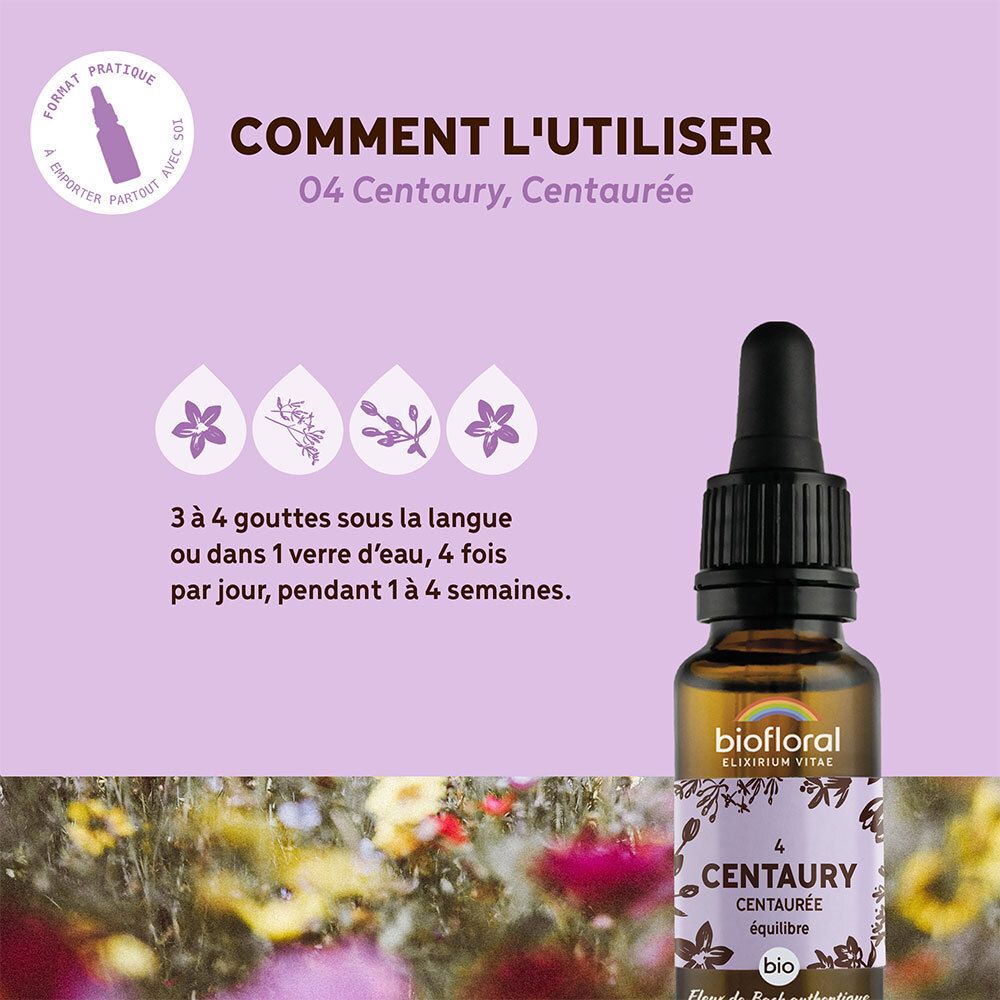 BIOFLORAL 04 - Centaury - Centaurée - 20 ml