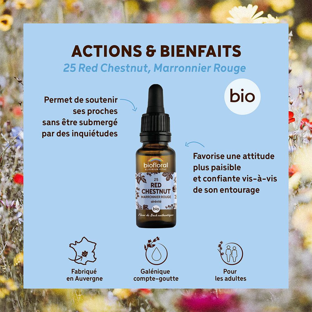 BIOFLORAL 25 - Red chestnut - Marronier rouge - 20 ml