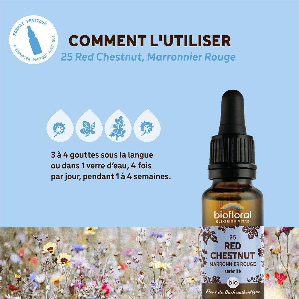 BIOFLORAL 25 - Red chestnut - Marronier rouge - 20 ml