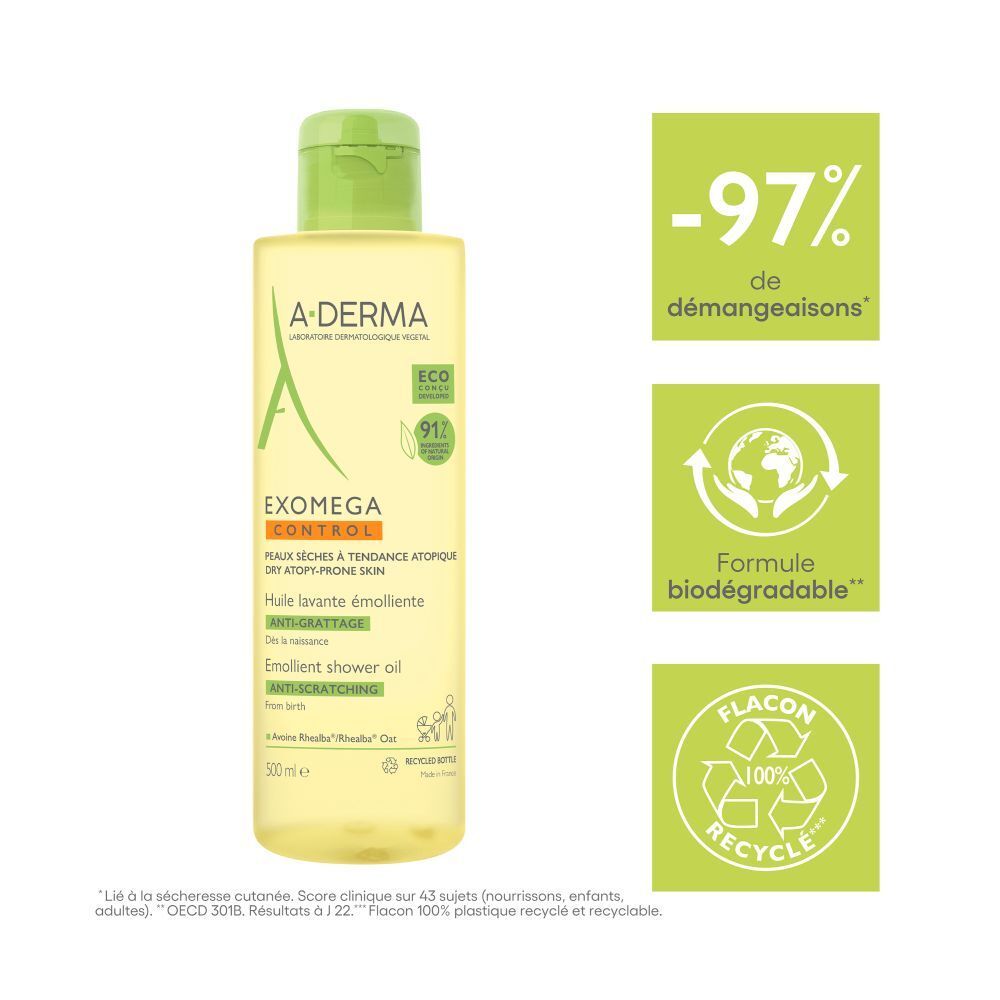 A-Derma Exomega Control Huile Nettoyante Émolliente