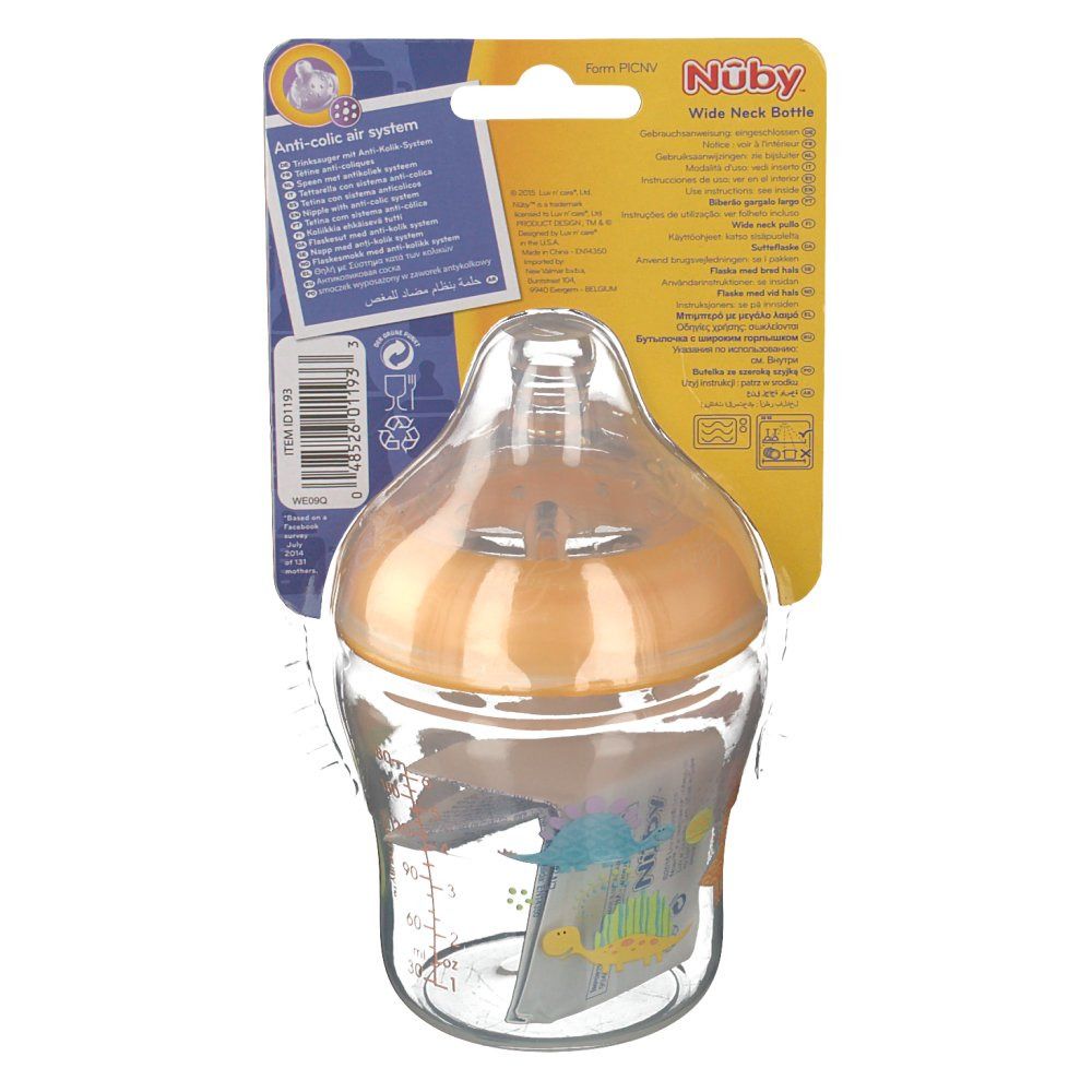 Nûby Biberon + SoftFlex™ Slow Flow Sucette 0 Moins+