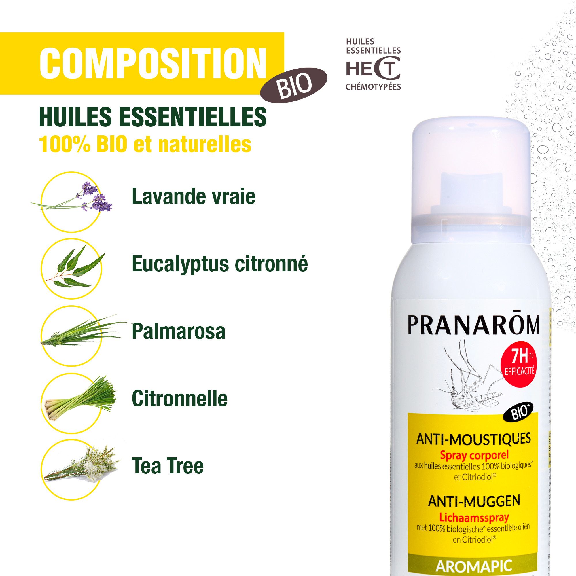 Pranarôm Aromapic Spray Corporel Anti-Moustiques Bio