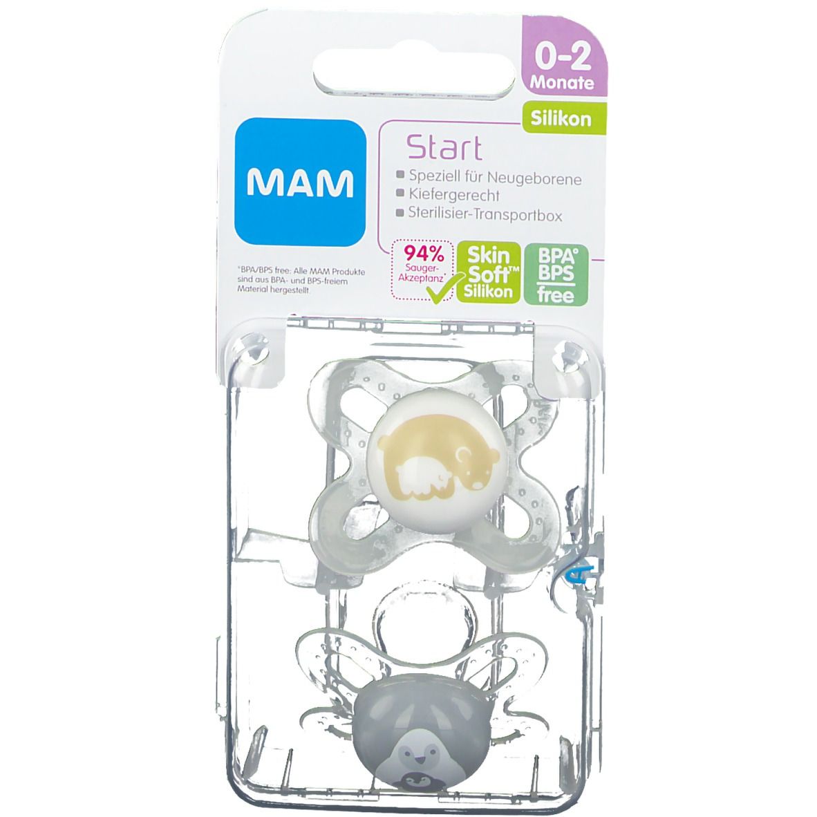 Mam Sucette Start Silicone Unisexe Duo 0-2Mois