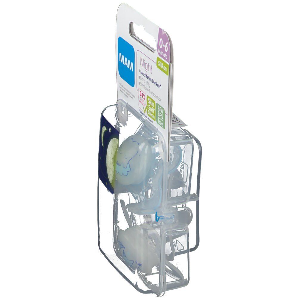 Mam Fopspeen Nacht Silicoon Jongen 0-6Maanden