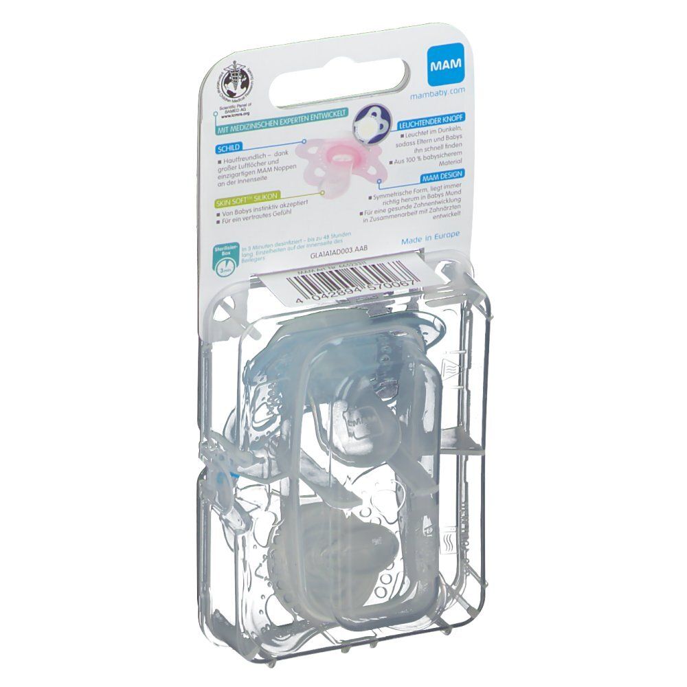 Mam Fopspeen Nacht Silicoon Jongen 0-6Maanden