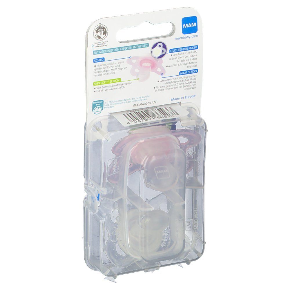 Mam Fopspeen Nacht Silicoon Meisje 0-6Maanden