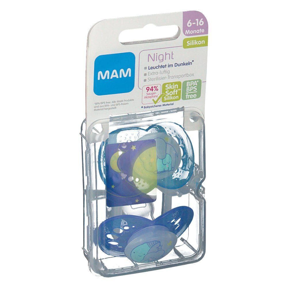 Mam Fopspeen Nacht Silicoon Jongen 6-16Maanden