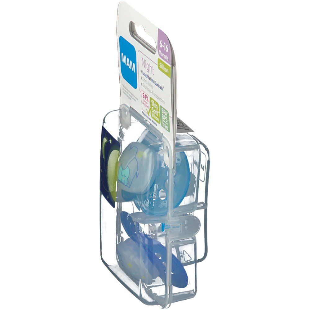 Mam Fopspeen Nacht Silicoon Jongen 6-16Maanden