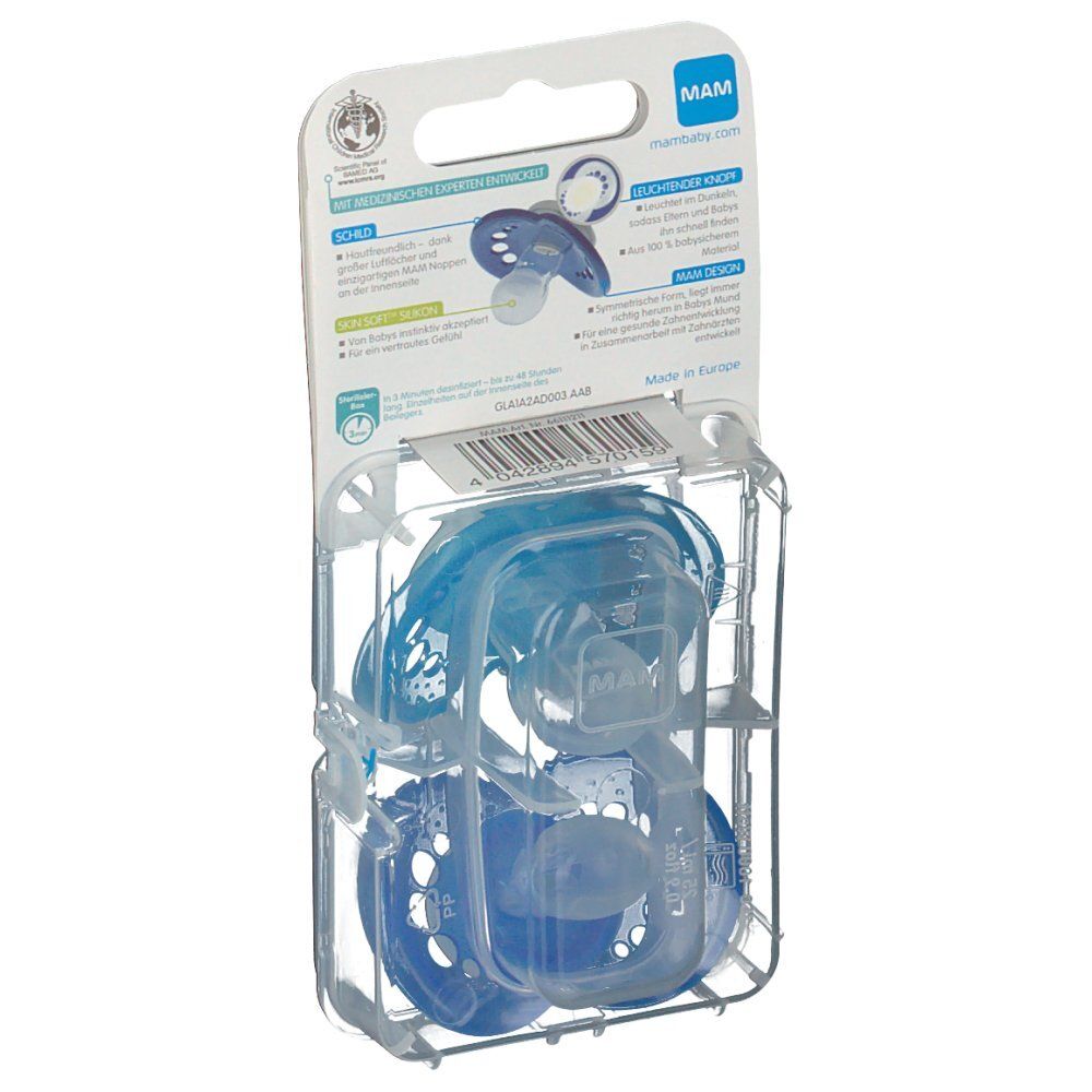 Mam Fopspeen Nacht Silicoon Jongen 6-16Maanden