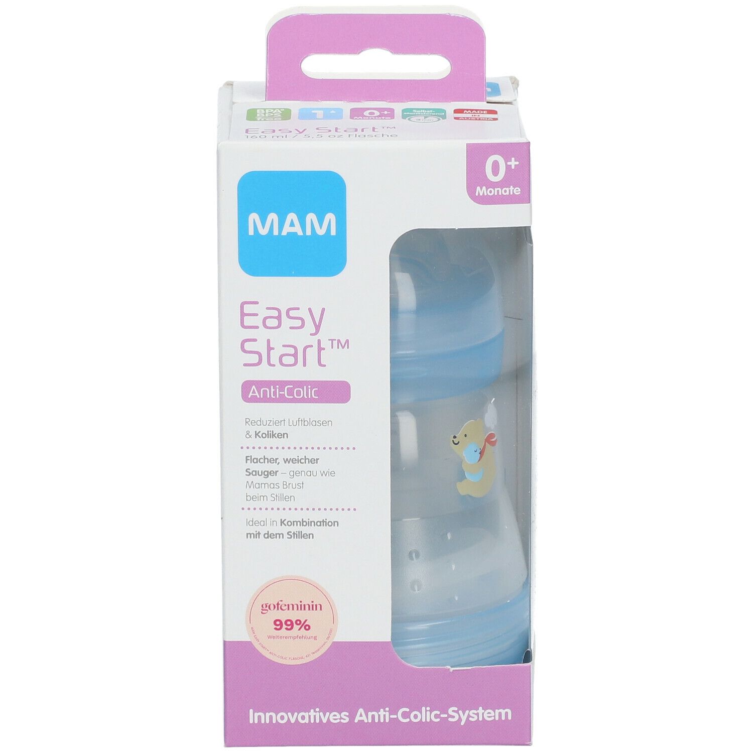 Mam Biberon Anti-Colique Garçon 0Mois+