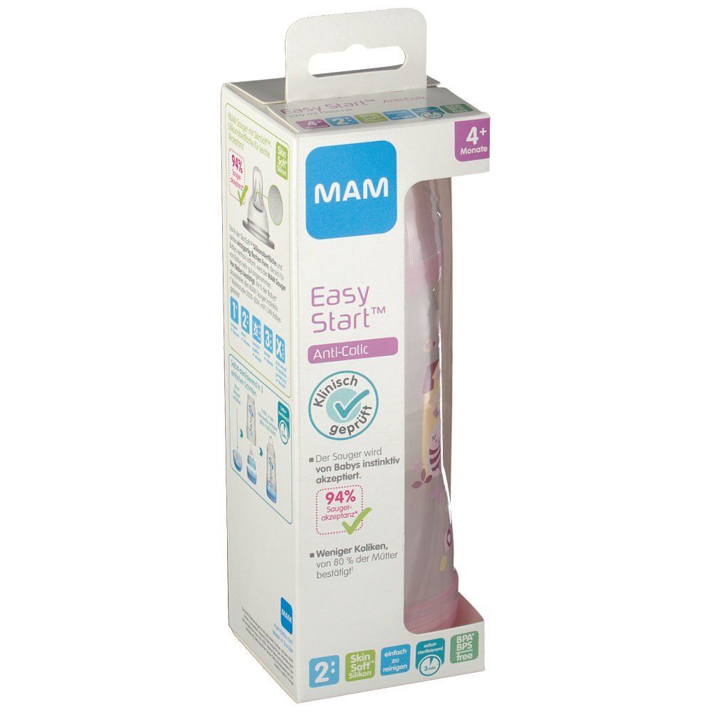Mam Zuigfles Easy Start Anti-Koliek Meisje 4Maanden+
