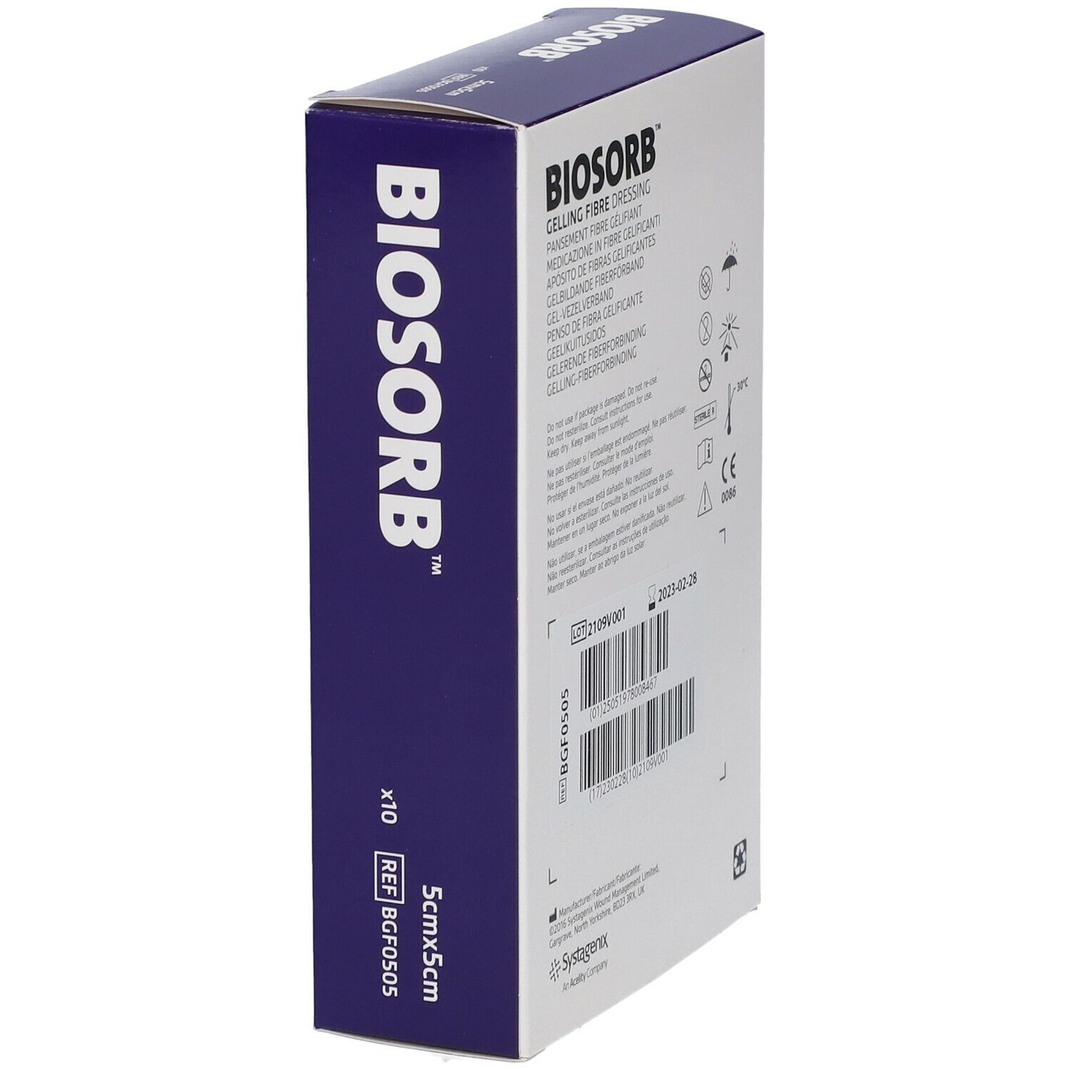 Biosorb Pansement De Fibre Avec Gel 5x5 cm BGF0505