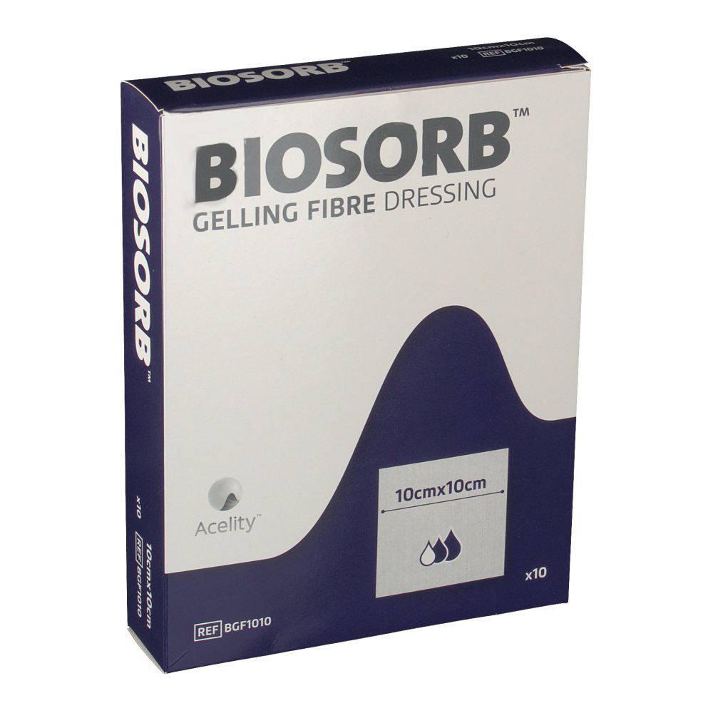 Biosorb Pansement De Fibre Avec Gel 10x10 cm BGF1010
