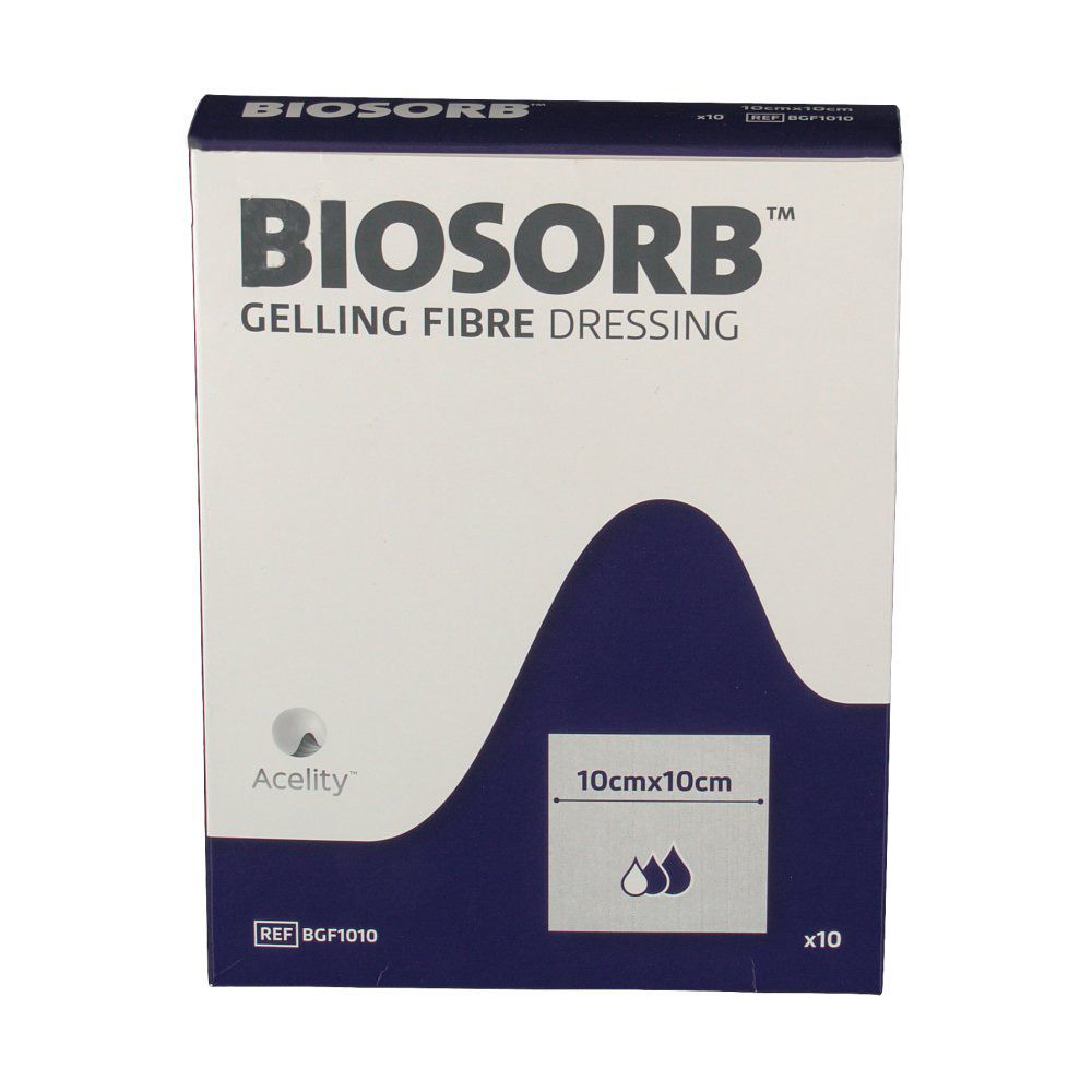 Biosorb Pansement De Fibre Avec Gel 10x10 cm BGF1010