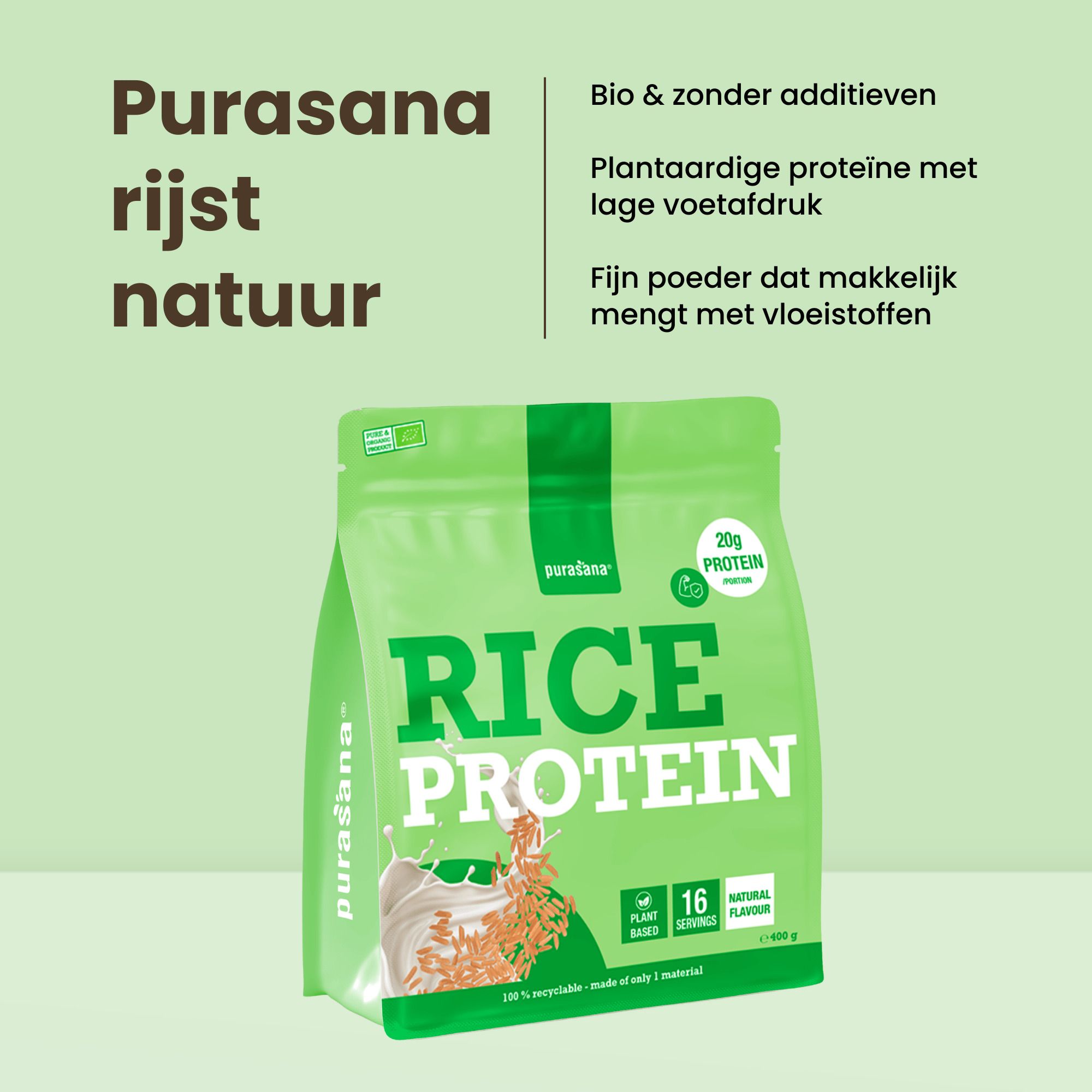 Aminozurenprofiel van Purasana rijstproteïne.
