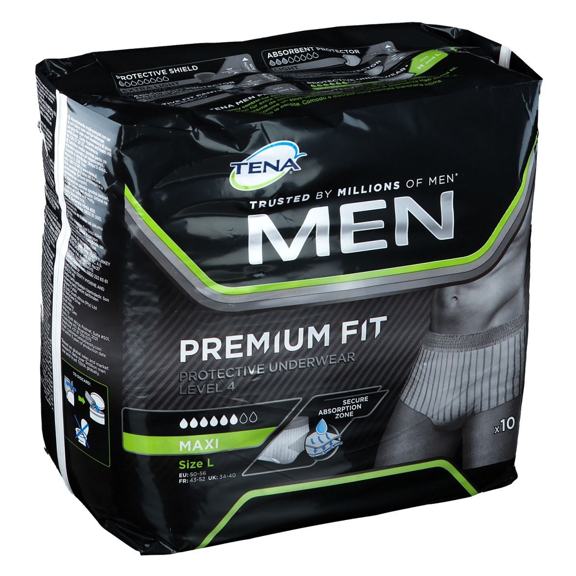 TENA Men Premium Fit Protective Underwear Level 4 Large