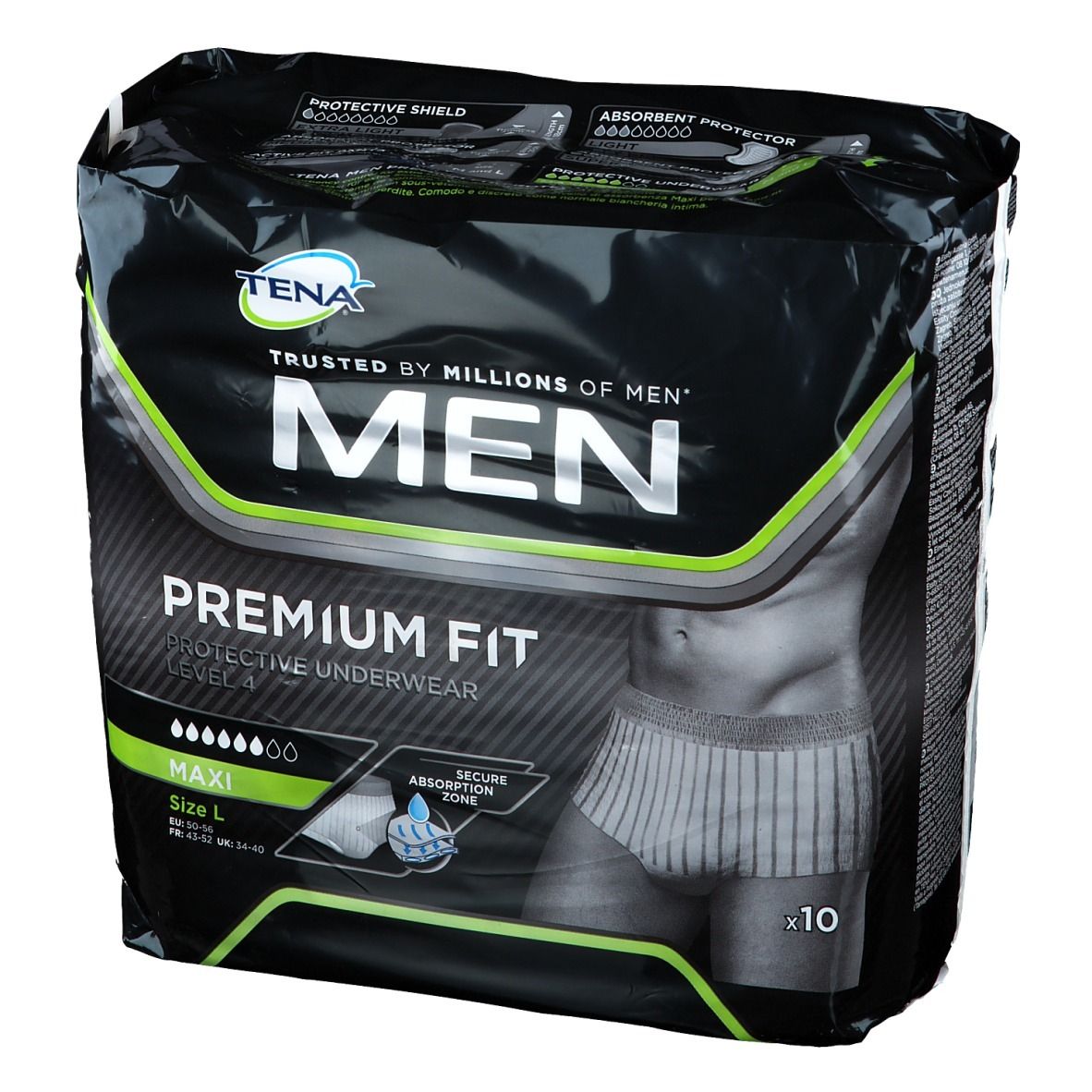 TENA Men Premium Fit Protective Underwear Level 4 Large