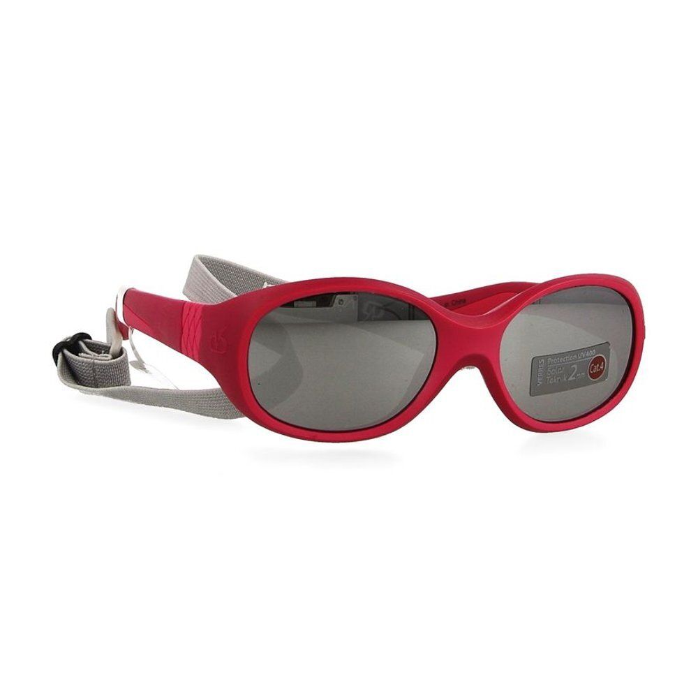 Lunettes de soleil roses pour enfants, verres gris, avec cordon. Pour enfants de 2 à 4 ans.