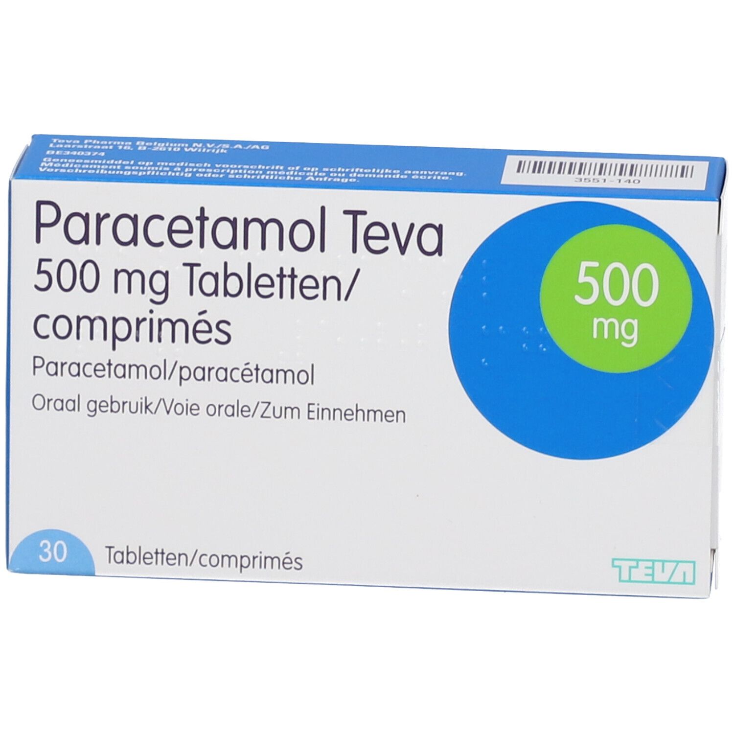 Paracetamol Teva 500mg