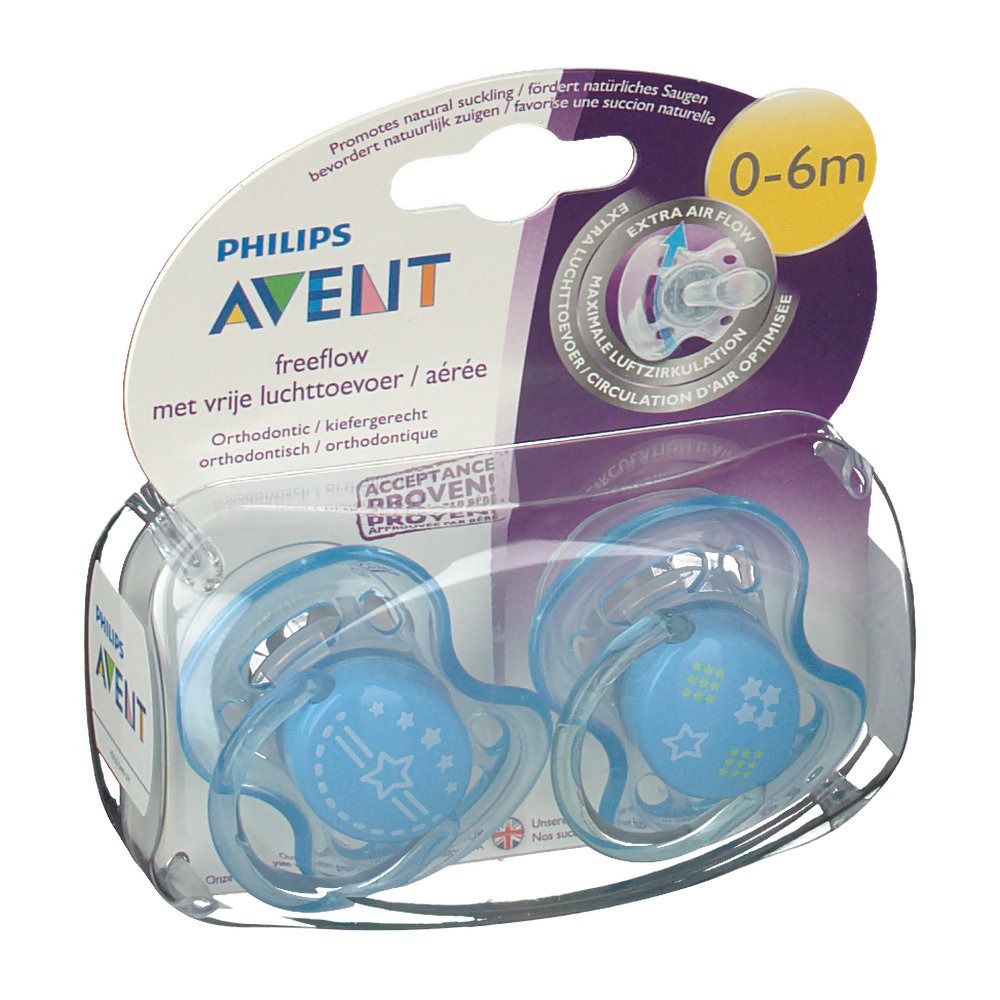 Avent Sucette Free Flow Fashion Garçon 0-6 Mois