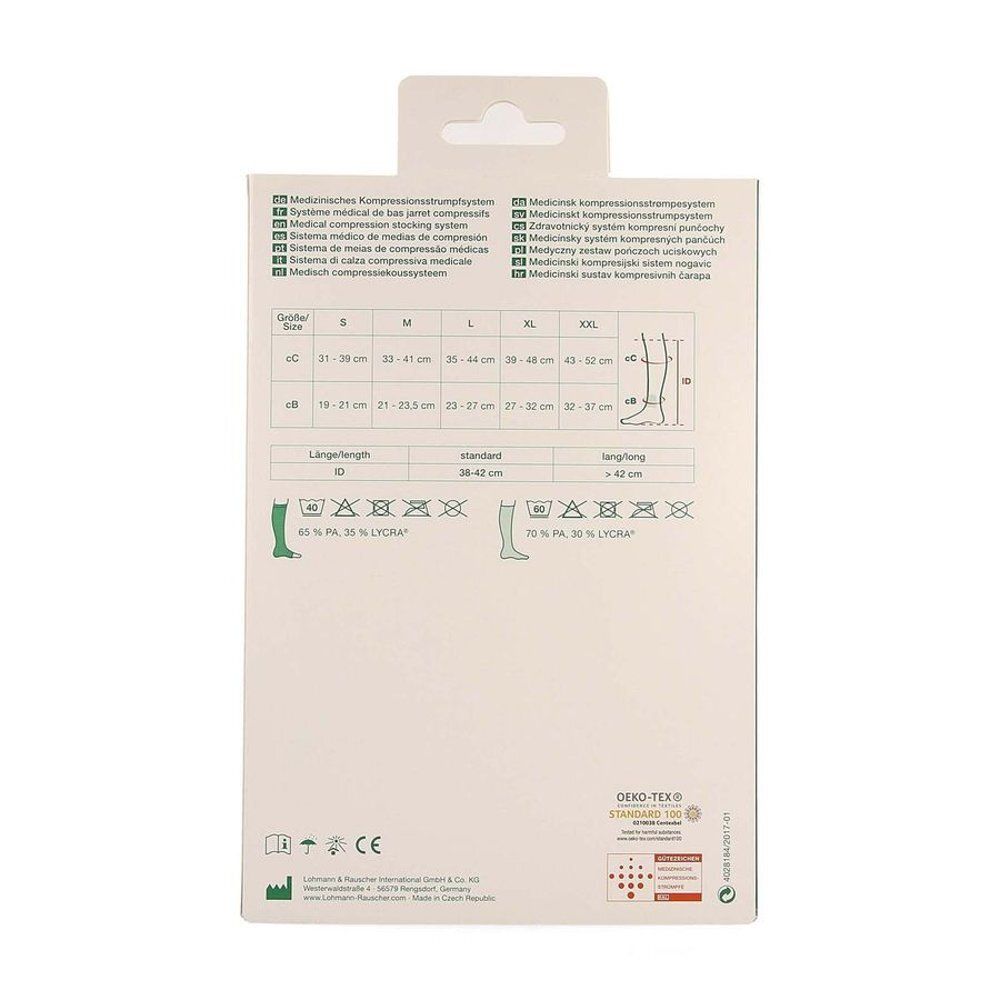 Achterkant van de Actico® UlcerSys System verpakking. Informatie over maten, materialen en wasvoorschriften zijn afgebeeld. Het logo en certificeringen zijn ook zichtbaar.