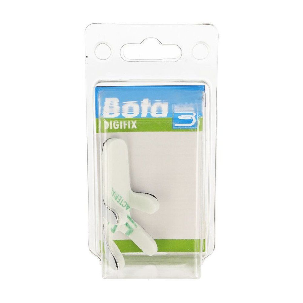 Bota digifix Frogsplint in blisterverpakking. Wit product met groene accenten. Transparante verpakking met ophanghaak.