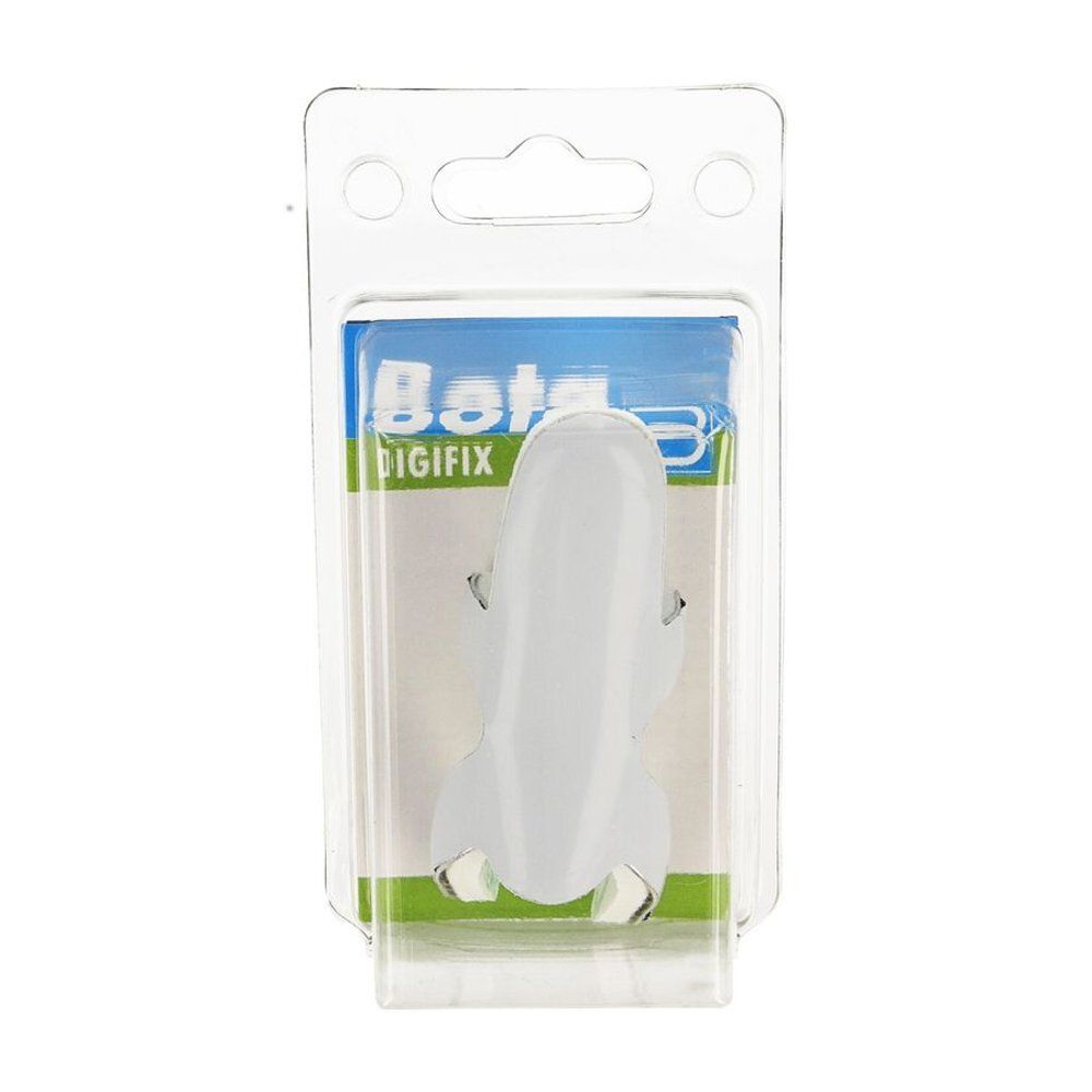 Bota DIGIFIX Frogsplint, wit, in blisterverpakking. Naam en logo zichtbaar. Ophanginrichting bovenaan.