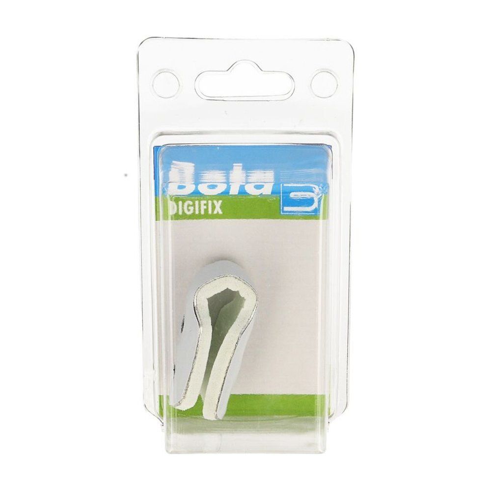 Verpakking met vingerorthese. Transparante blisterverpakking. Productnaam en logo zichtbaar.