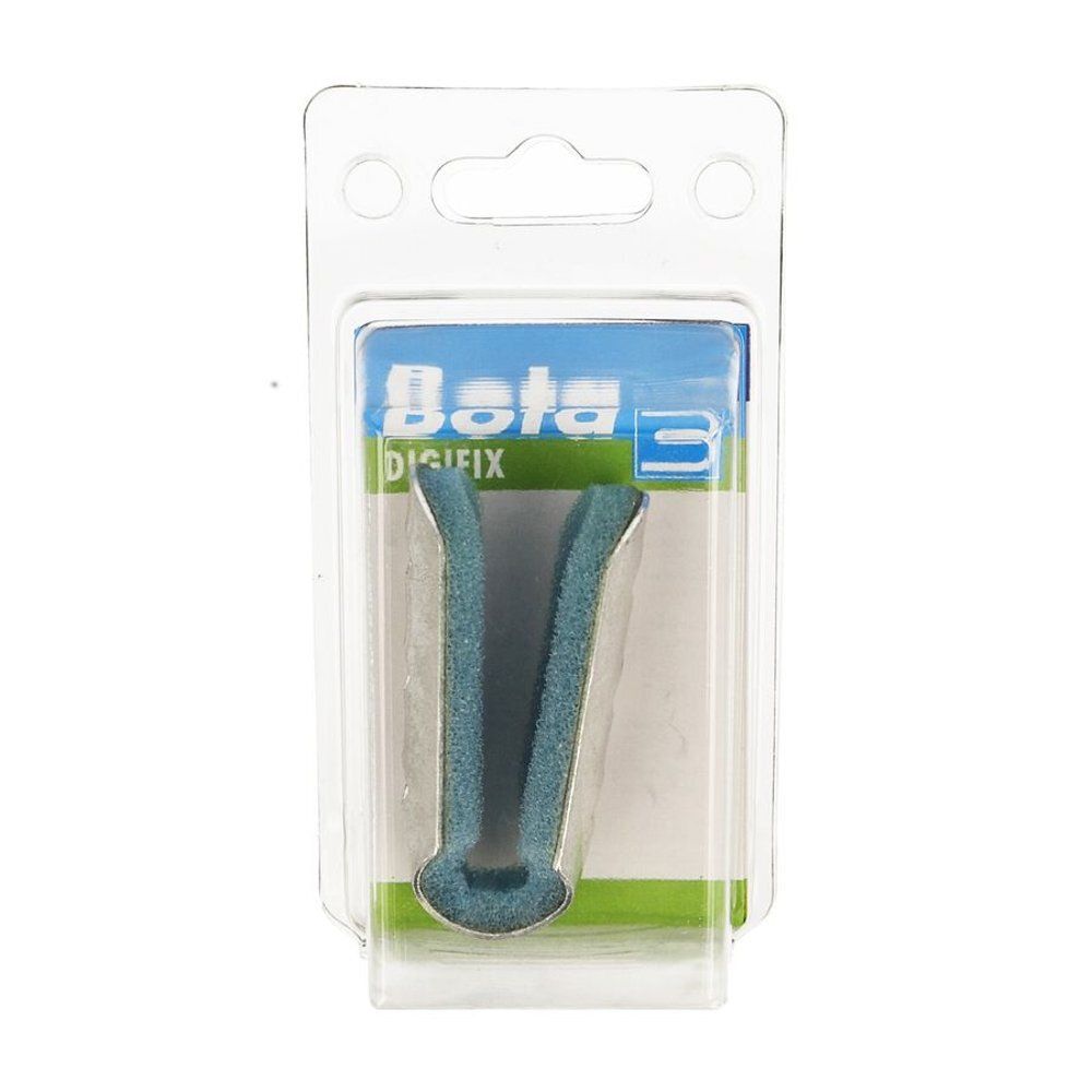 Attelle de doigt Bota Digifix en blister. Attelle en mousse bleue dans un emballage transparent.