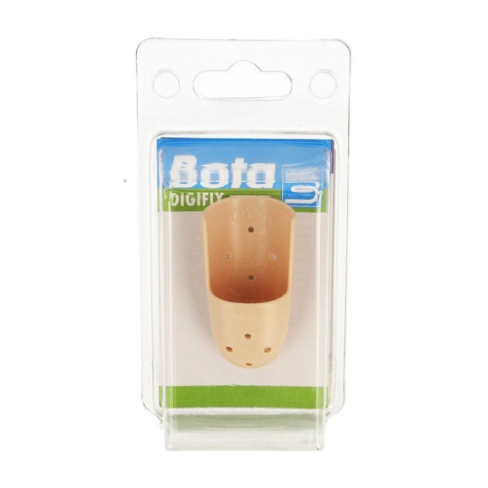 Vingerbeschermer in blisterverpakking. Beige, met gaten. Merk Bota Digifix.