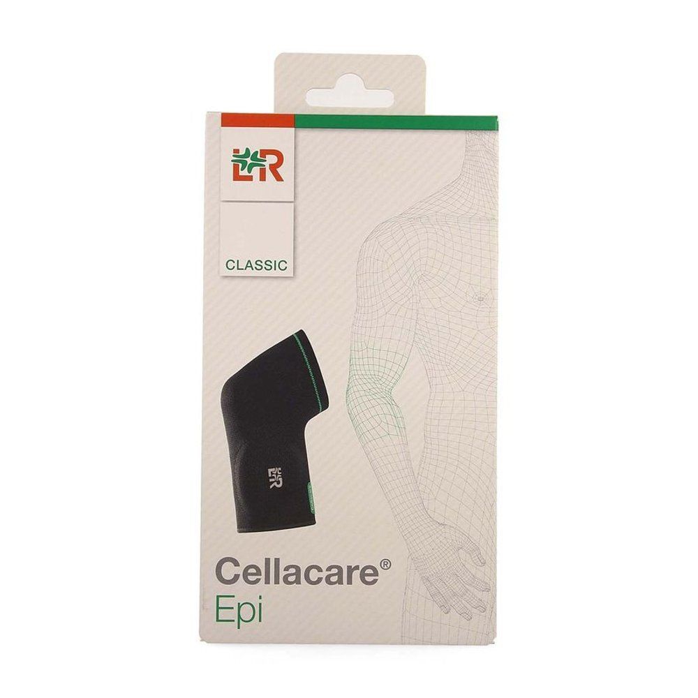 Cellacare Epi Classic bandage in verpakking. Zwarte bandage met groene rand. Productnaam en logo zichtbaar.