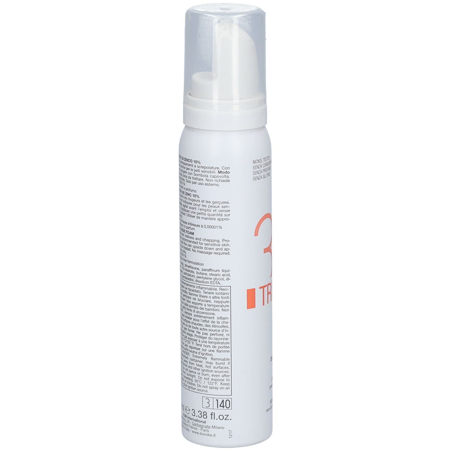 BioNike Tridrerm Zeta Mousse Oxyde de Zinc 10 %