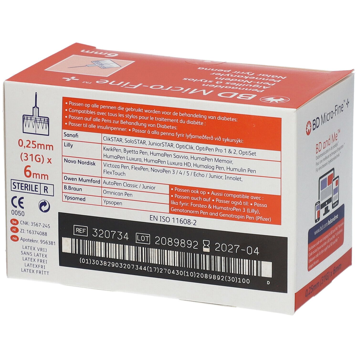 BD Micro-Fine Pennaalden 0,25mm 31g 6mm