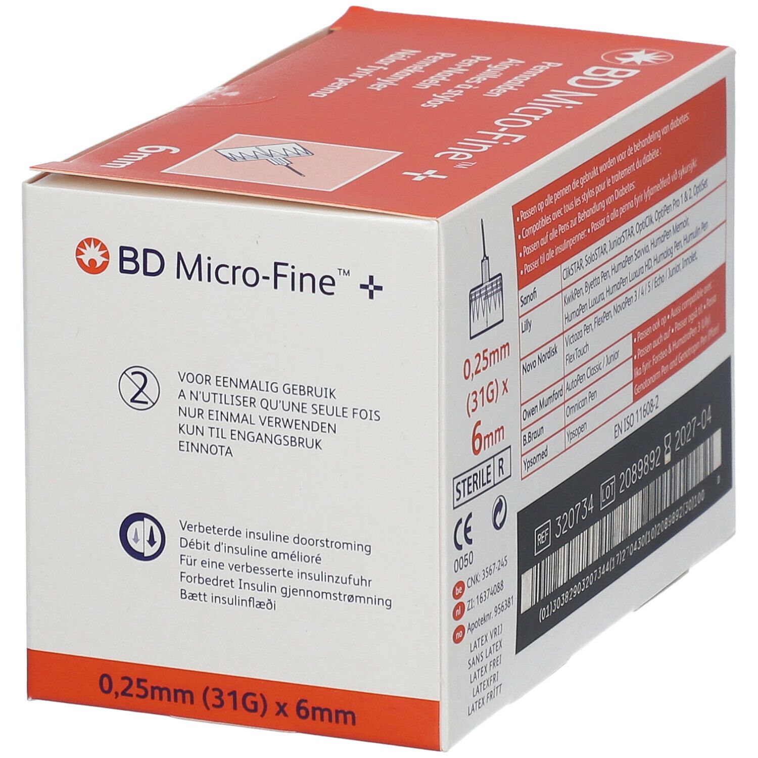 BD Micro-Fine Pennaalden 0,25mm 31g 6mm