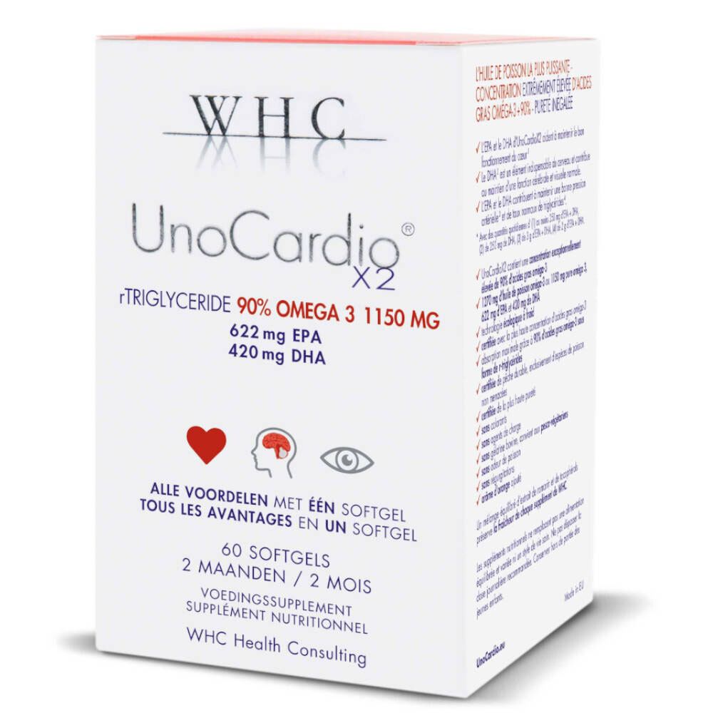 WHC UNOCARDIO Hooggedoseerde omega3 X2