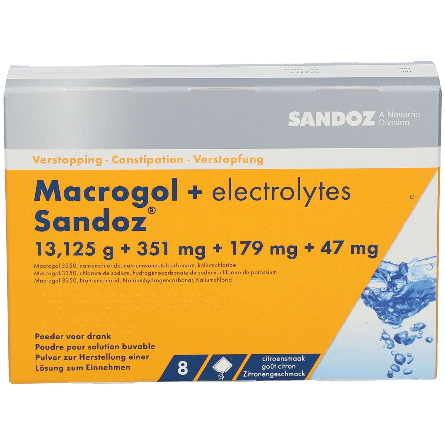 Macrogol + Elektrolytes Sandoz Goût Citron