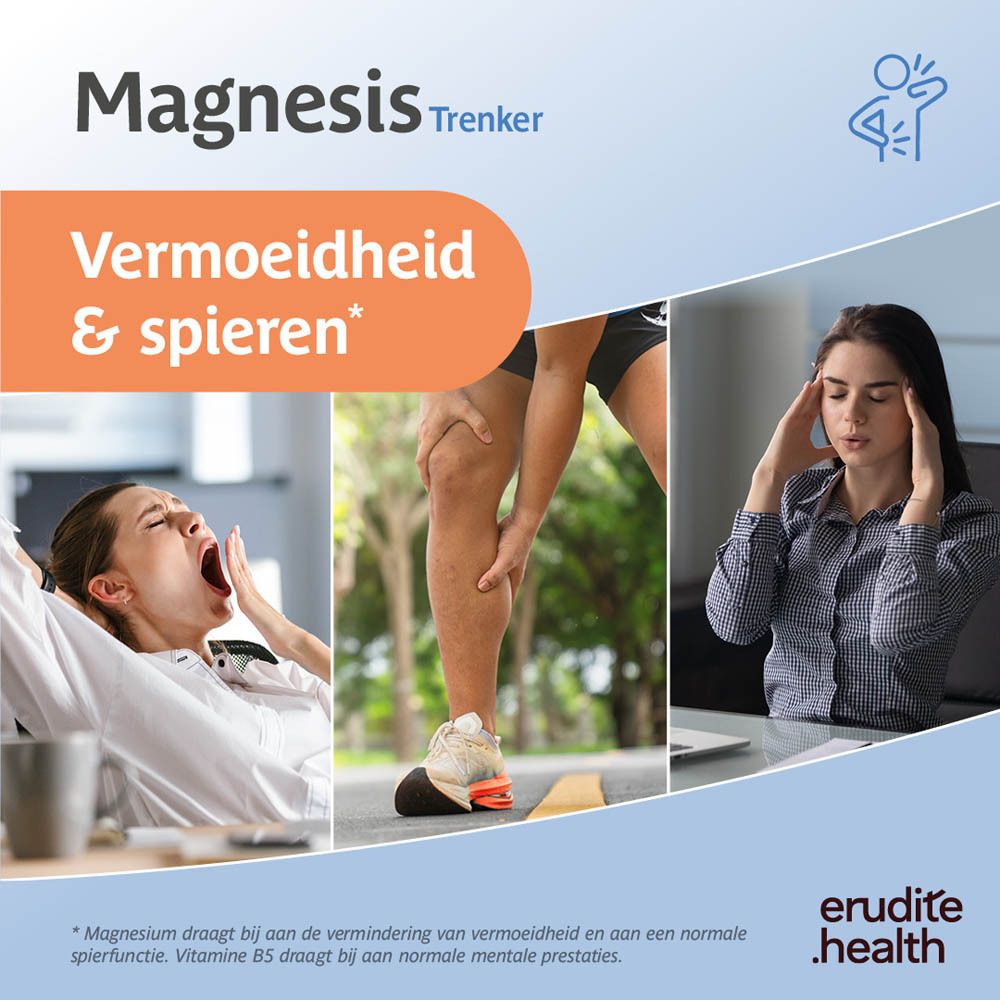 Trenker Magnesis verpakking met 90 capsules, tegen vermoeidheid en voor spieren.