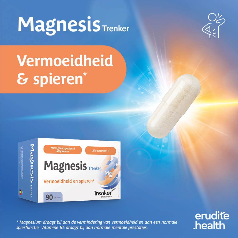 Trenker Magnesis: Micro-ingekapseld magnesium en B-vitaminen voor dubbele werking.