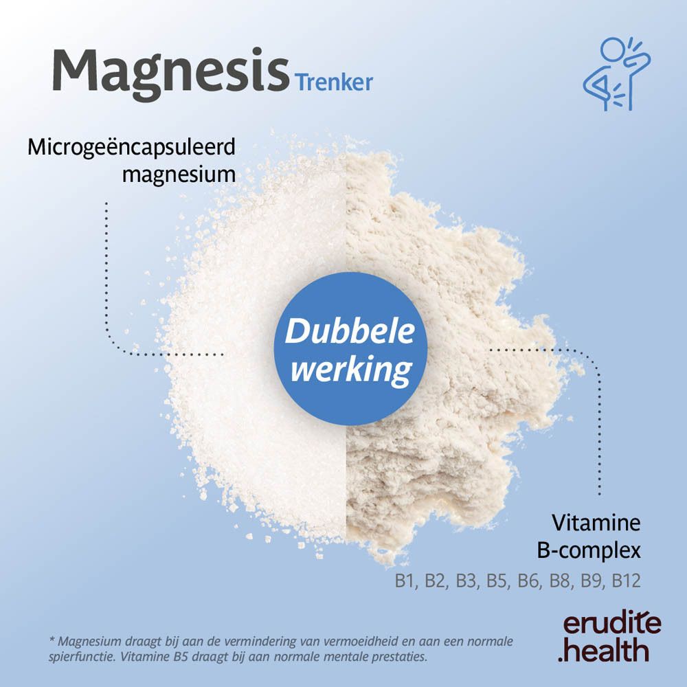 Trenker Magnesis: Hoge concentratie, goede opname, 2-in-1 magnesium en B-vitaminen.